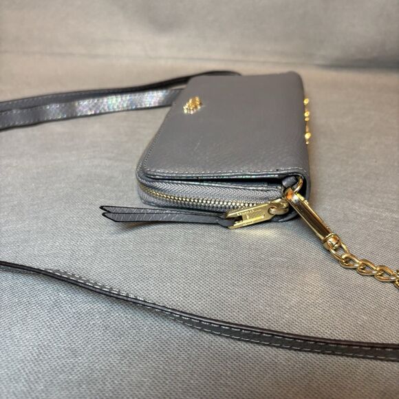 Vintage Juicy Couture Crossbody Purse Wallet Gold Chain Metallic Iridescent Y2K - Picture 13 of 14